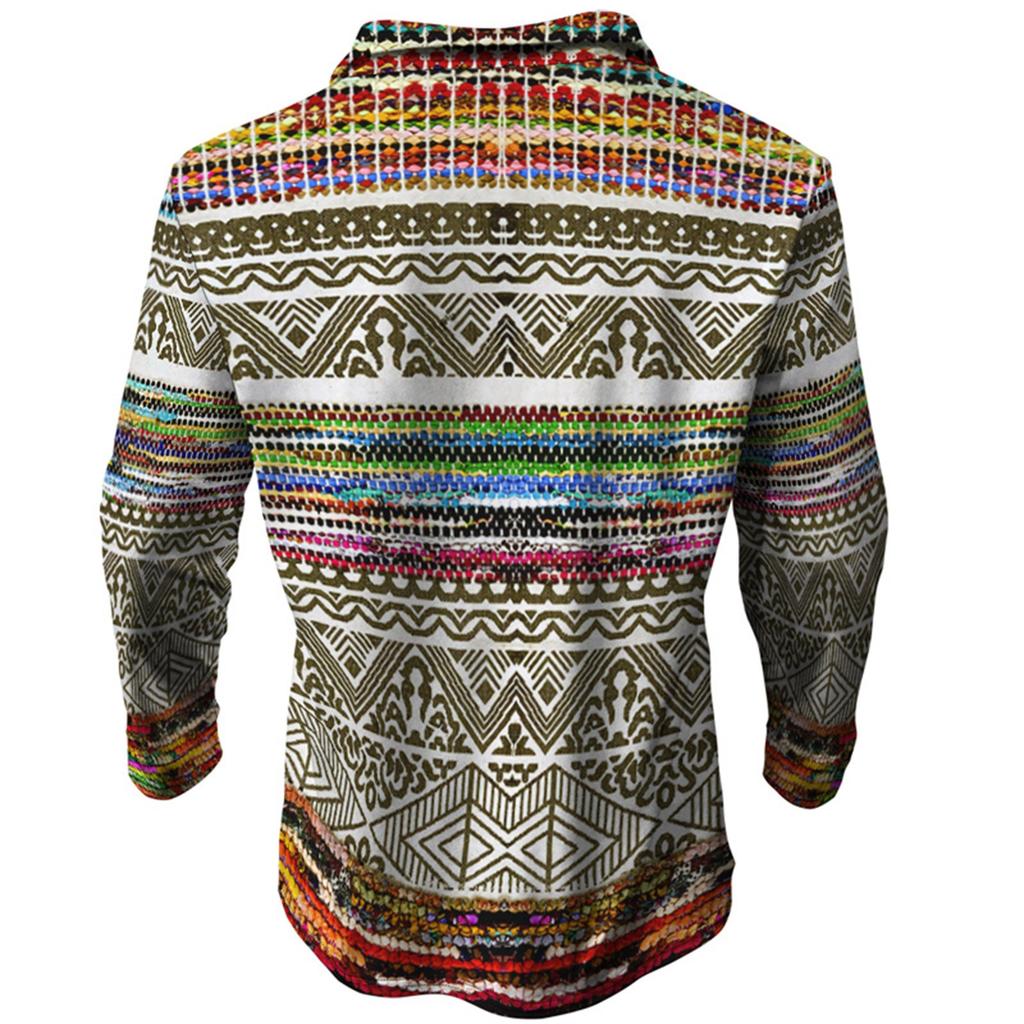 Men's Fashion Trend Daily Casual Printed Long Sleeve Button Down Jacket