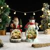 Christmas Resin Rotating Decorations LED Colorful Lights Multi Functional Elderly Music Box Christmas Gift Atmosphere Light