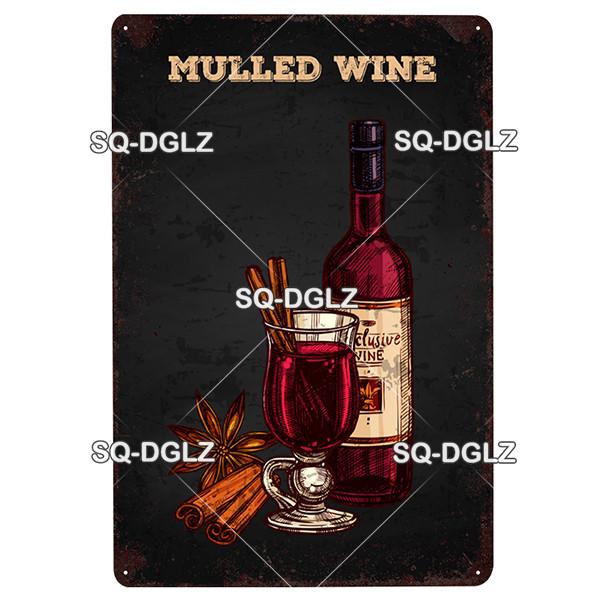 [SQ-DGLZ] Wine Metal Sign Vintage Tin Sign Bar Wall Decor Metal Crafts Home Decor Painting Plaques Art Poster Custom