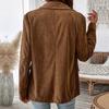 Autumn Retro Blazer Jacket Women's Solid Color Corduroy Blazer Jacket Women