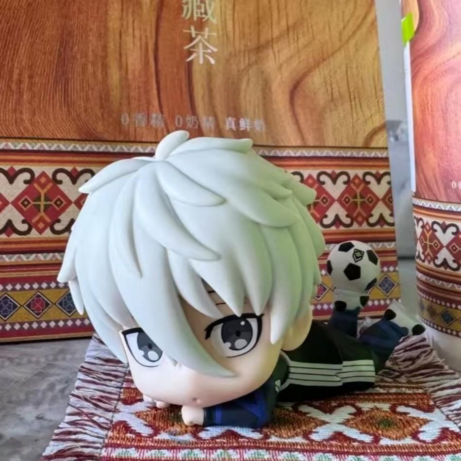 BLUE LOCK Cute Nagi Yisagi Isagi Yoichi Sitting Action Figure PVC Doll Tabletop Model Anime Peripheral Creative Toys Gifts