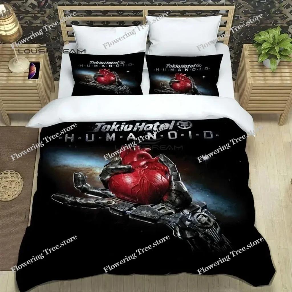 Rock band Duvet Cover Set HD Comforter Cover Tokio Hotel band printed Bedding Set for Kids Bedding Sets Bedclothes Bedroom Decor