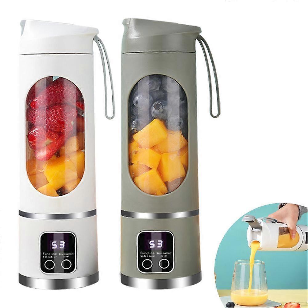 Digital Display Juicer-Smart LED Display,3 Speed12- Fresh Juice Bottle,Diet-Friendly Multimode Blender, USB Rechargeable 450ML Portable juicer Shakes
