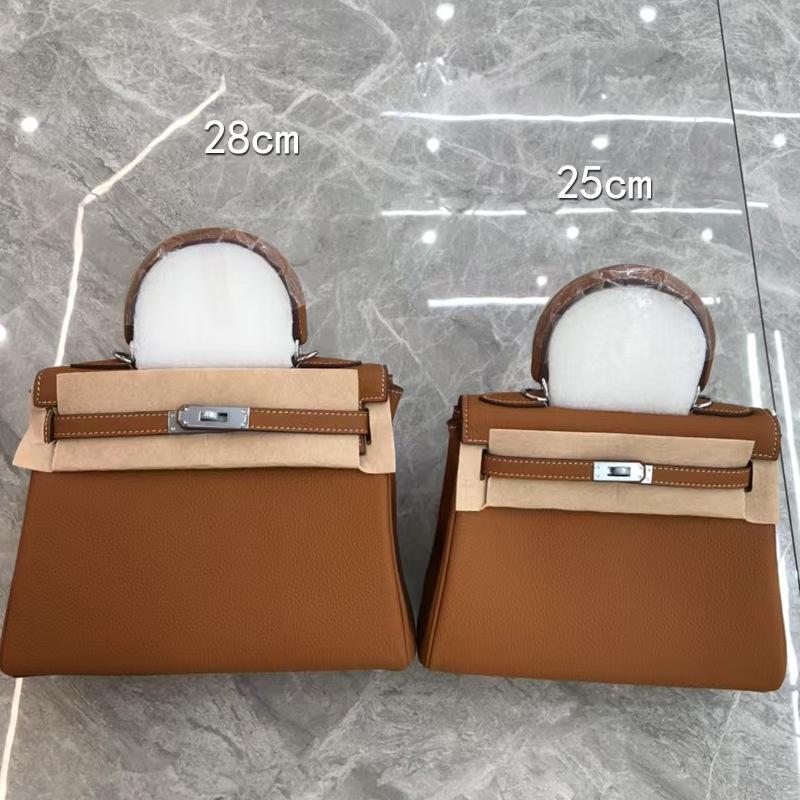 Cross-border togo lychee pattern first layer cowhide Kelli bag shoulder bag messenger bag women's bag bride bag large capacity bag