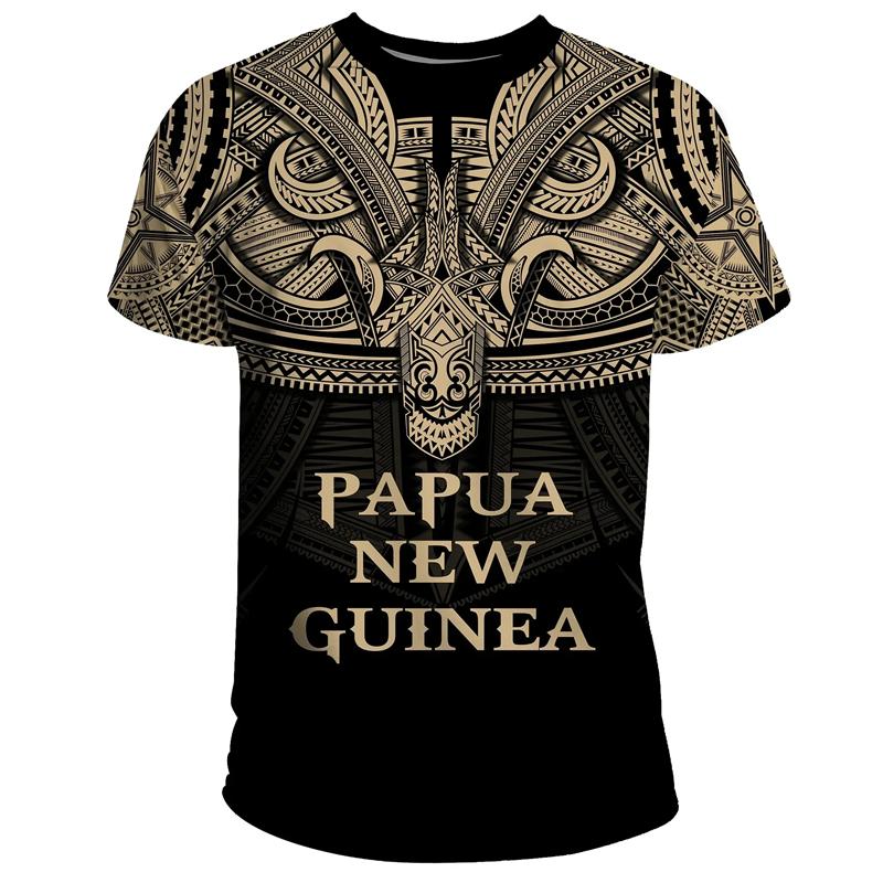 Papua Guinea T-shirt For Men Summer Casual 3D Printed Polynesia T Shirts Crew Neck Short Sleeves Tops Street Loose Tees