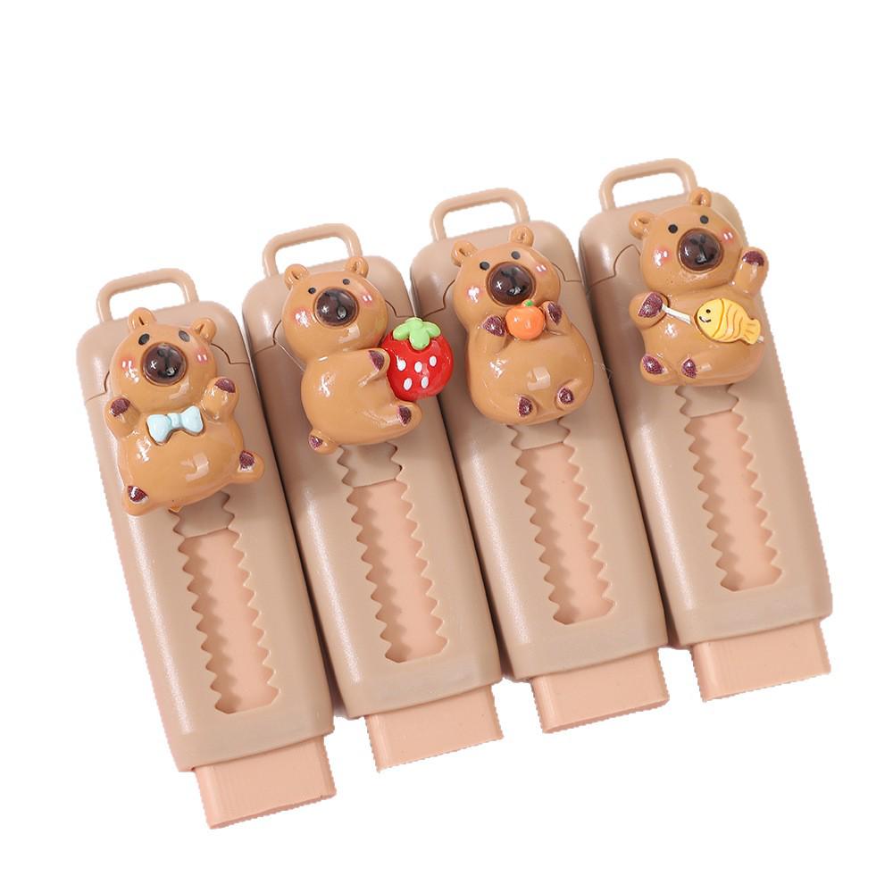 Capybara Cute Cartoon Retractable Push-Pull Eraser - Less Crumbs, Perfect for Students