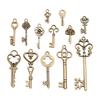 13pcs Assorted Vintages Style Keychain Pendants Random Metal Charms Retro Design for Keys Gift Ideas Decorative Items
