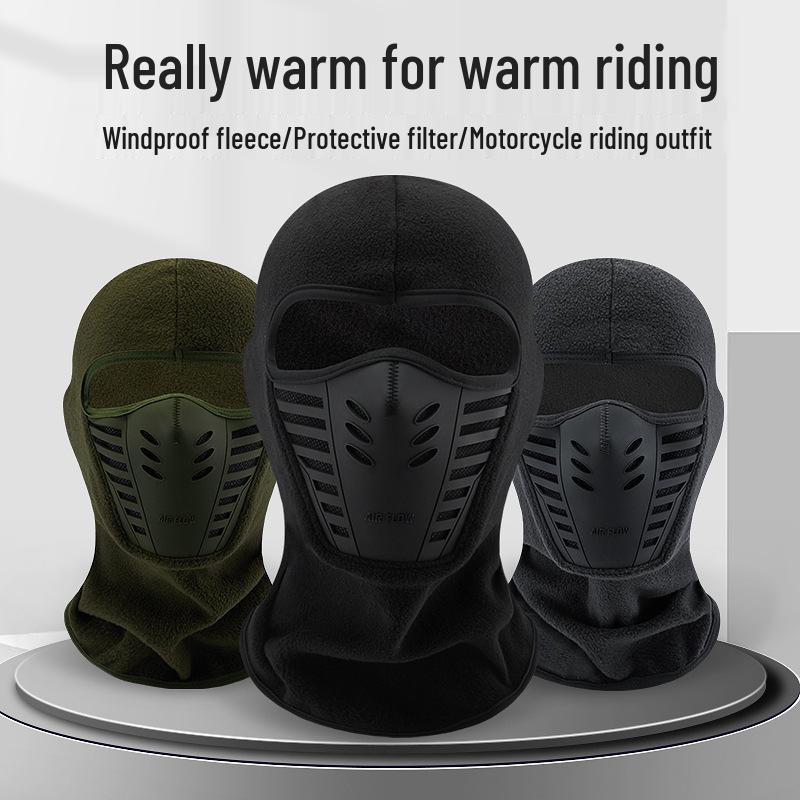 Balaclavă de iarnă transfrontalieră pentru motocicletă și bicicletă: Mască de față caldă, rezistentă la praf, respirabilă pentru mersul în aer liber