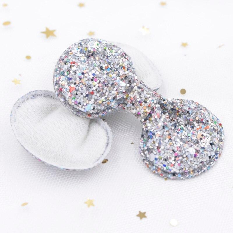 

7 см высококлассные блестящие тканевые мягкие аппликации для галстука-бабочки, нашивки для наклеивания одежды, аксессуары для рукоделия, заколки для волос «сделай сам», орнамент серебряный