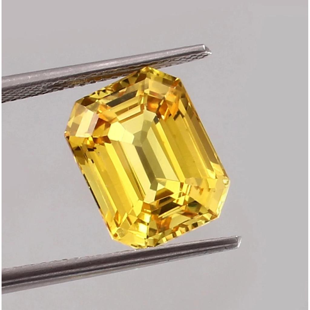 40 Ct Natural Emerald Cut Yellow Sapphire Certified AAA Loose Gemstone With Gift