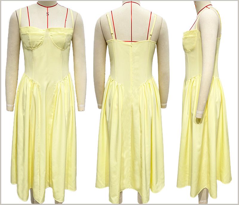 European American Women's Spring/Summer 2026 Sexy Spaghetti Strap Open-Back Slimming Dress