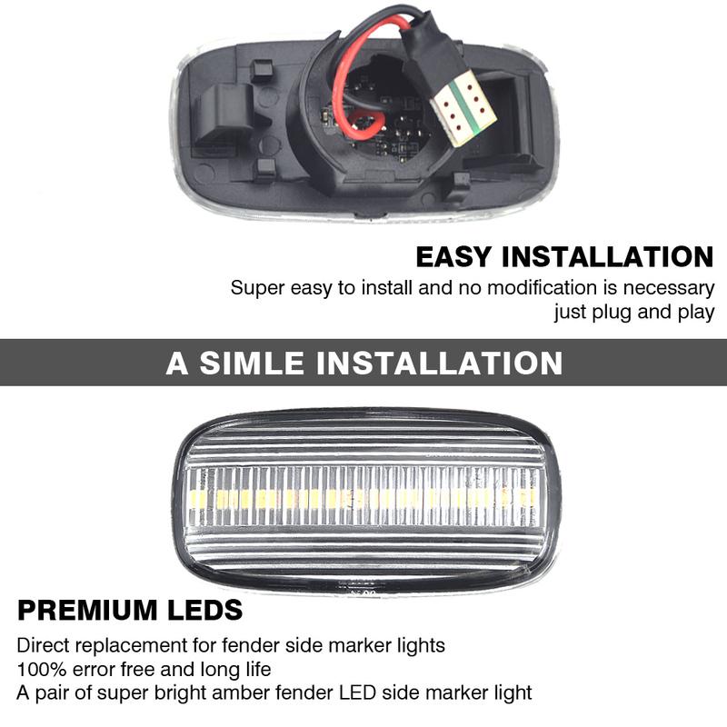 2pieces Led Dynamic Side Marker Turn Signal Light For Nissan AE50 Ambulance AWC34 STAGEA FGY33 CIMA P11 P11E R11 Presea