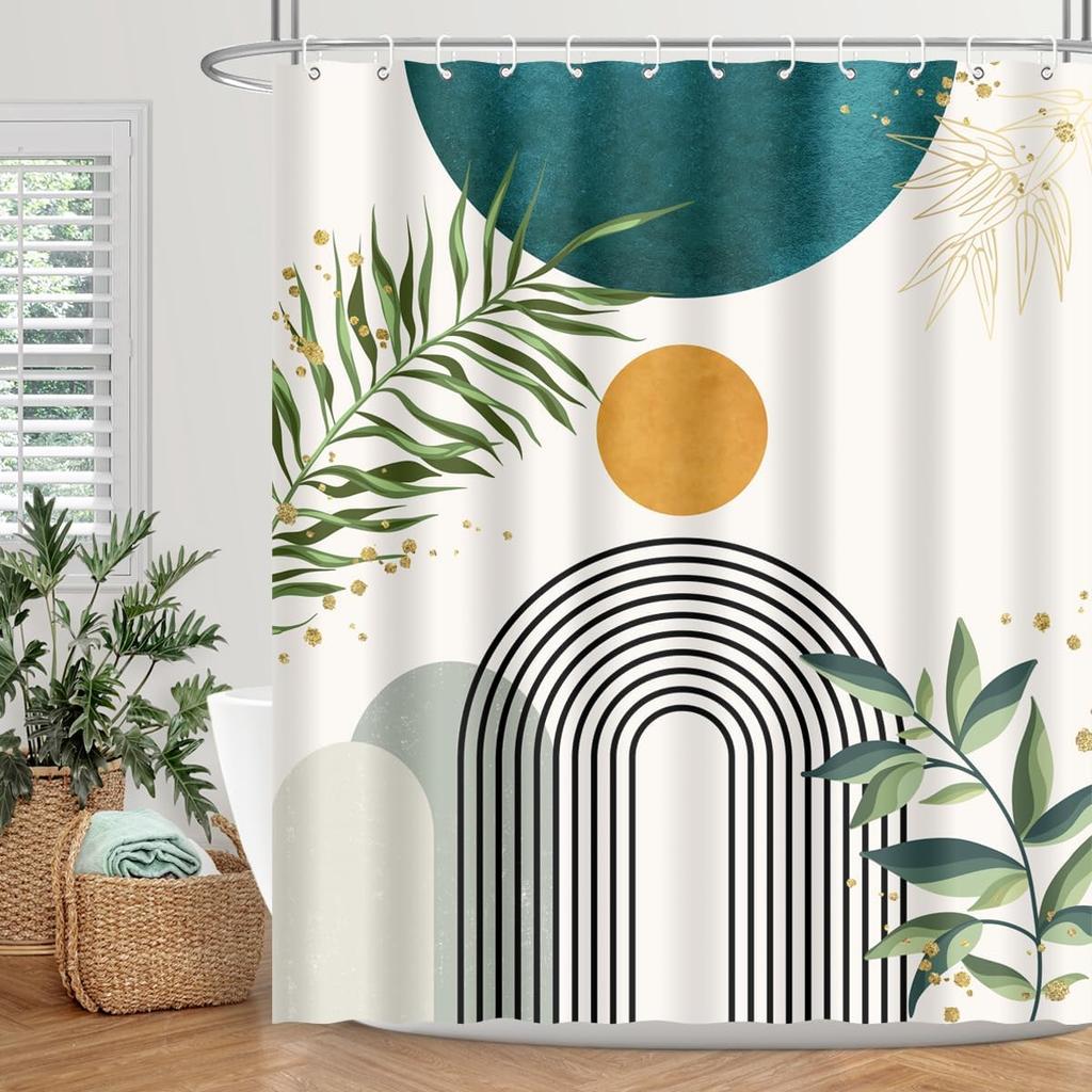 Wildtier Duschvorhang Dschungel Elefant Giraffe Zebra Regenwald Tropisch Safari Badezimmer Heimdeko Wasserdicht Polyester