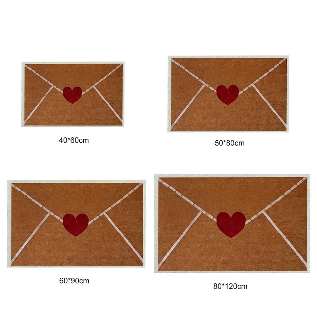 Valentine Outdoor Rug Wear-Resistant Artificial Linen Dust Removal Mat Household Entrance Front Door Rug for Indoor/Outdoor Use