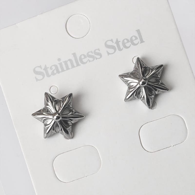 

Трендовые серьги-пусеты в виде цветка из нержавеющей стали для мужчин и женщин серебряный