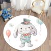 Cartoon Rabbit Girl Animal Flowers Round Carpet Cute Bunny Mouse Circle Rug Home Bedroom Living Room Floor Mat Chair Pad Doormat
