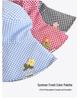 Women's Korean Checkered Wide Brim Fisherman Hat with Butterfly Tie for Summer Sun Protection