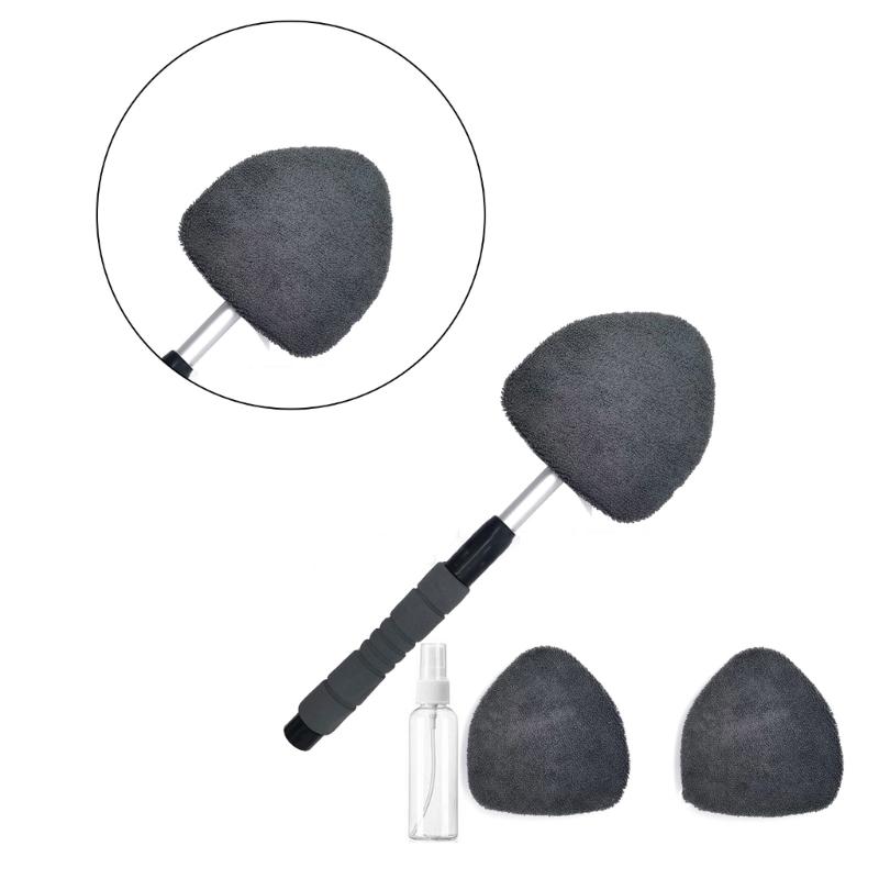 Windshield Cleaning Tool, Car Window Cleaner Windshield Cleaner with 3 Reusable and Washable Microfiber Pads