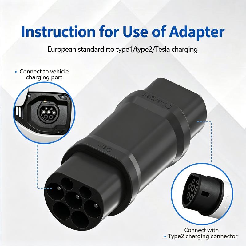 New Professional Type 2 To GBT EV Plug Adapter 32A 22kW 3 Phase Fast Charging IEC 62196-2 GB/T 20234.2 CE Certified