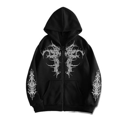 Mens Zip Up Hoodie - Sweatshirts for Men Y2K Vintage Long Sleeve Sweatshirt Streetwear Pullover with Pocket