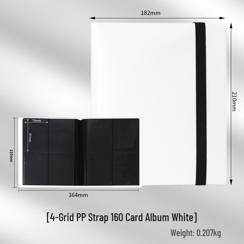 9-Grid PP Color Cover Game Card Album with Binding Strap, 360 Double-Sided A4 Slots for Anime Card Storage.