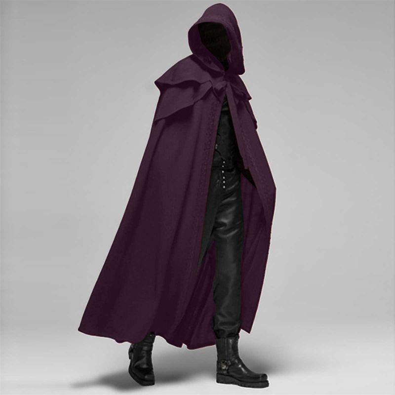 Halloween Party Medieval 4-Color Cape Gothic Style Men's Long Cloak
