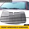 Foldable Front Windshield Sunshade Visor Cover Flag Style For Ford F150 2015-20