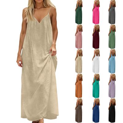 Women's Backless V-Neck Strapless Dress Backless Casual Dress