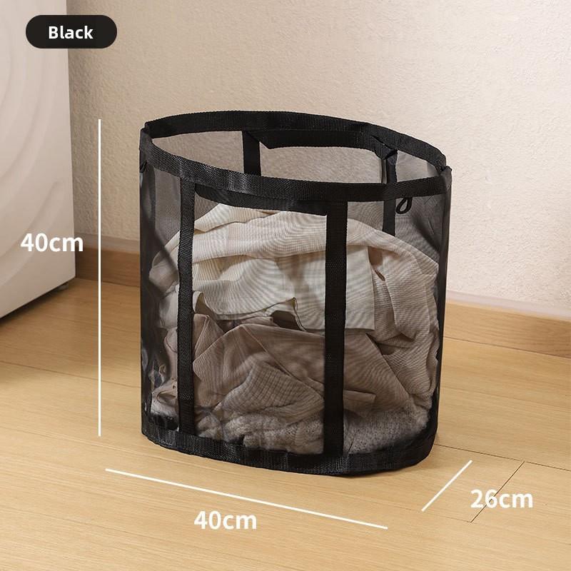 Nylon Foldable Laundry Basket With Foldable And Mesh Design For Home Organizing And Storage