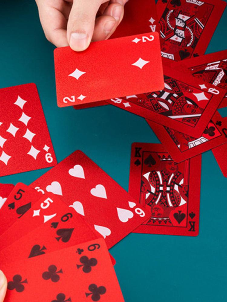 Red Style Playing Cards Playing Cards With Dragon Backing PET Waterproof Deck Of Cards For Family Board Game Gift