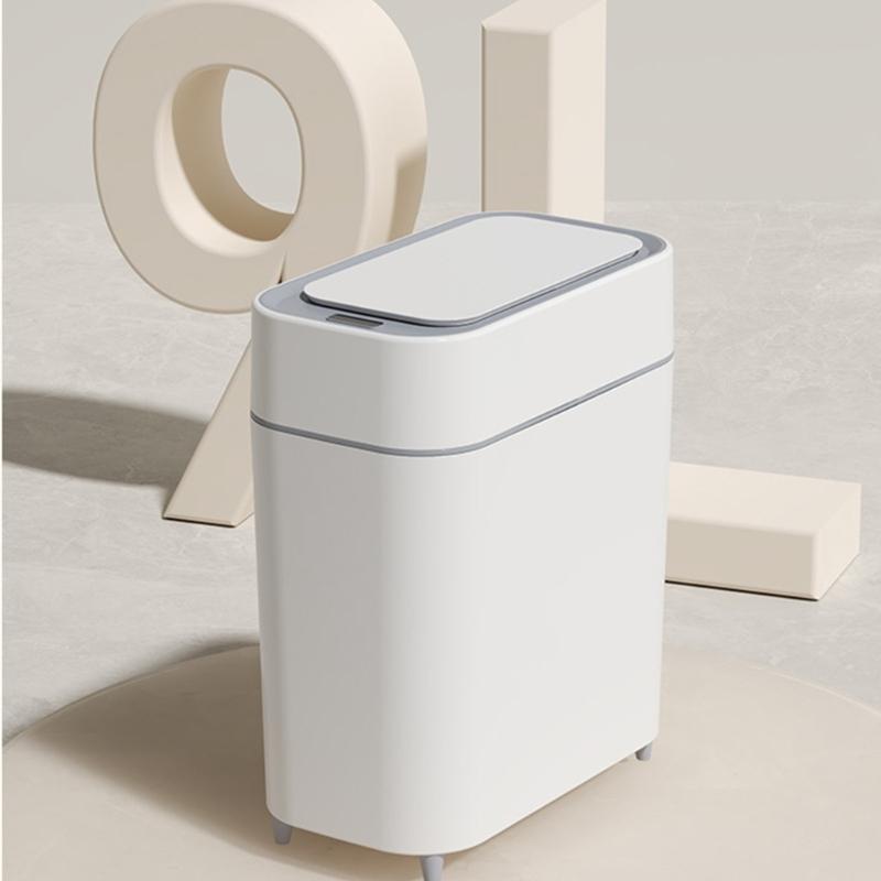 Mülleimer mit Klappdeckel, hohe Kapazität, kippsicheres Design, sichere automatische Öffnung für Haushalt, Küche, Bad