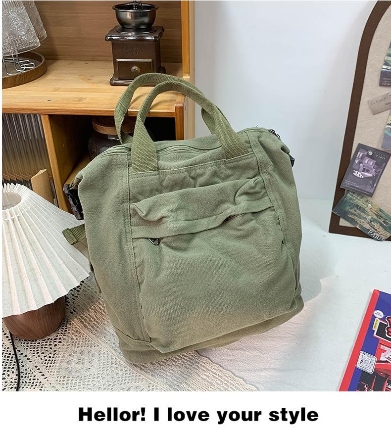 School bag 2025 new large-capacity backpack student casual versatile retro backpack simple travel backpack