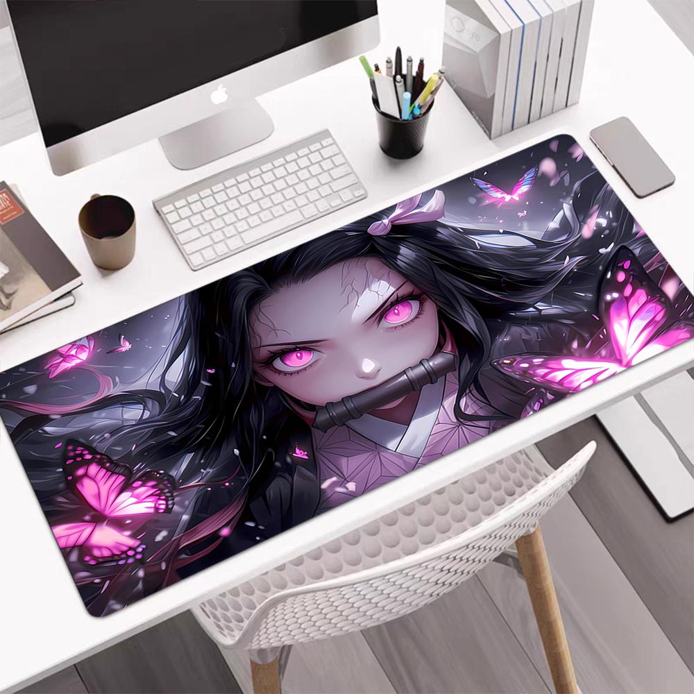 Demon Slayer Theme Mouse Pad, Non Slip Rubber Base, Multifunctional Office & Home Decor, Perfect for Workspace Personalization.