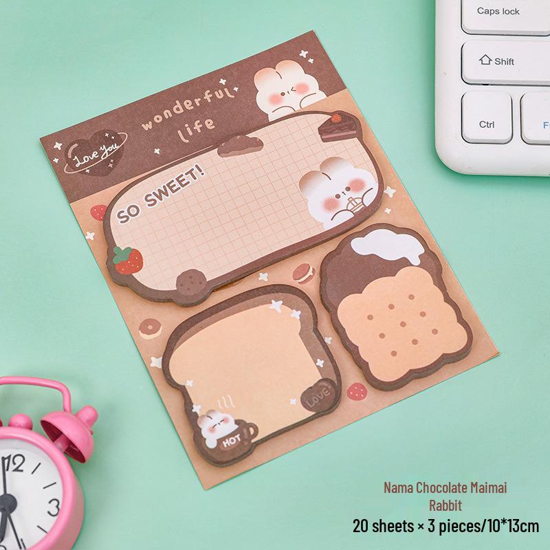 Cartoon Irregular Shape Sticky Notes - High Value, Strong Adhesive, Tearable, Cute for Students & Diaries