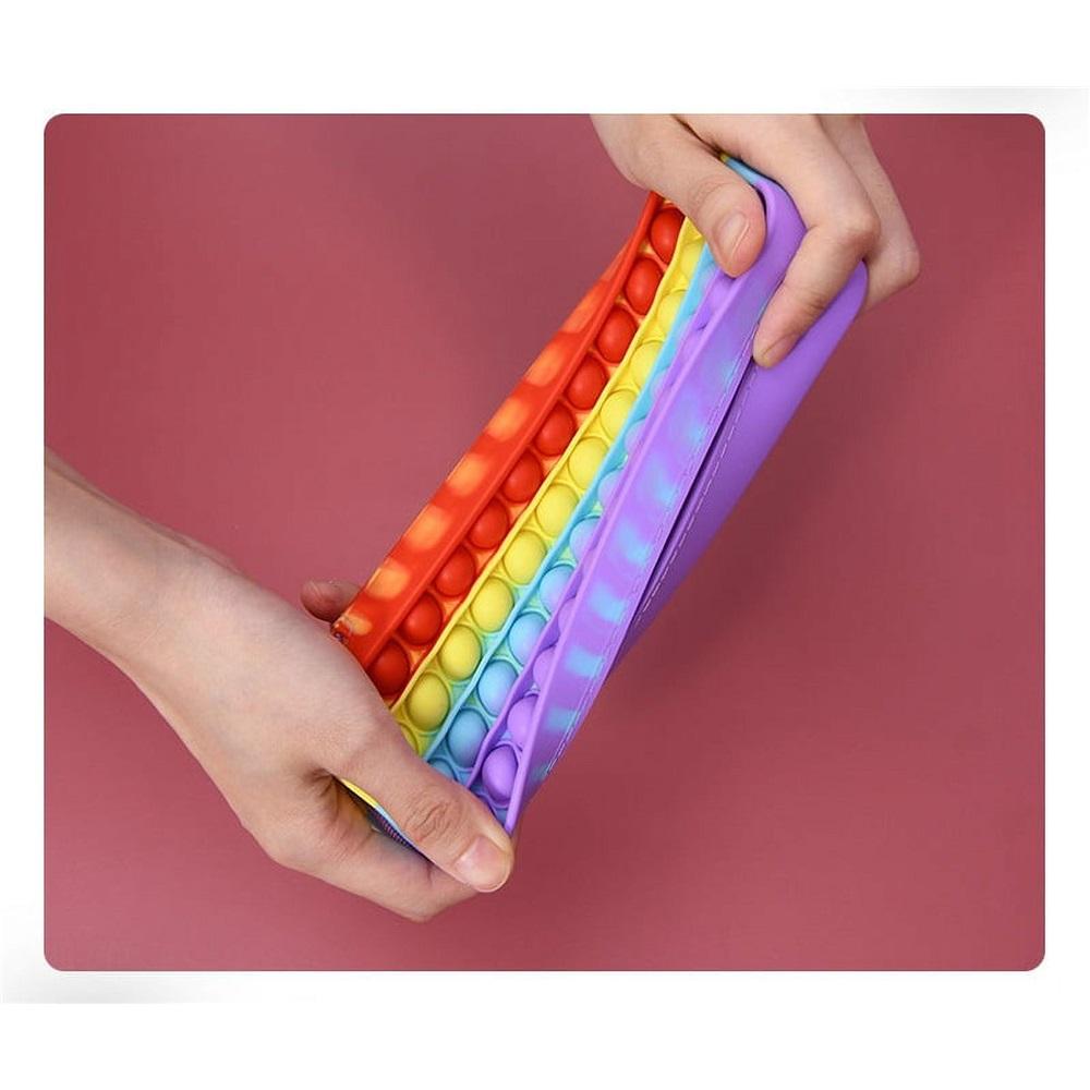 Coin Purse Pencil Bag Push Bubble Sensory Fidget Toy,Silicone Student Pencil Case Autism Stress Reliever Anxiety Relief Toys