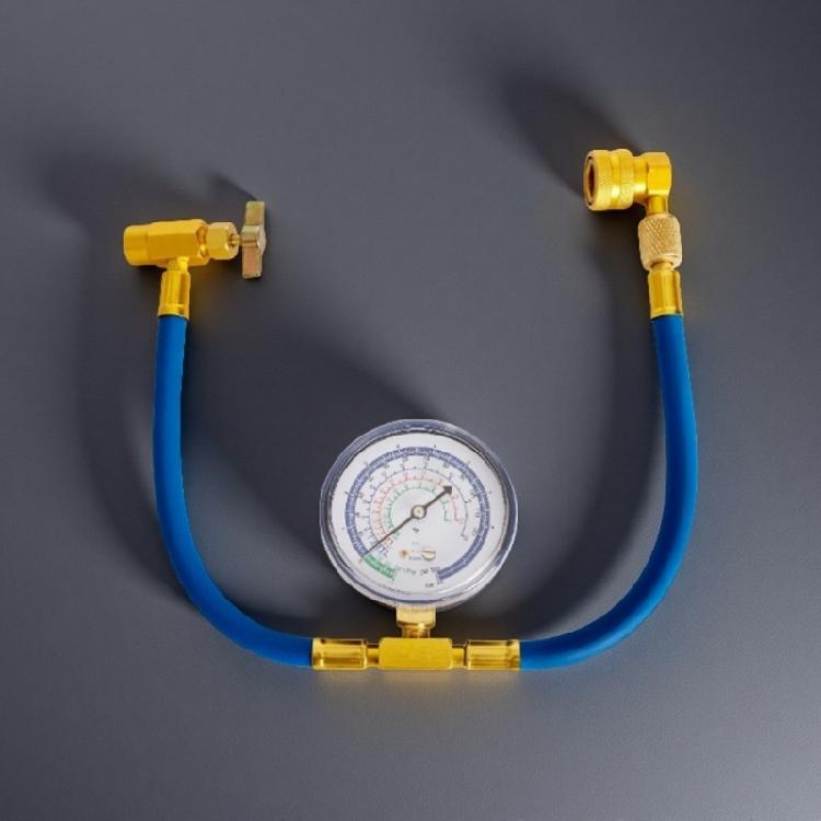 R134a Refrigerants Recharge Kit, HVAC Recharge Hose Kit with Gauge, R134a Can Tap Recharging Hose Quick Coupler