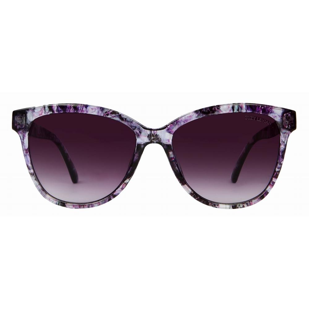 Suzy Levian Women S Purple tortoiSe Square lenS SunglaSSeS Purple