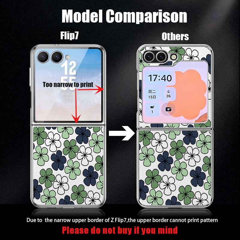 Vintage Clover Floral Case For Samsung Z Fold 8 Ultra 7 6 5 Luxury Plating Leather Skin Hard Phone Cover For Galaxy Z Fold8 Fold7 Fold6