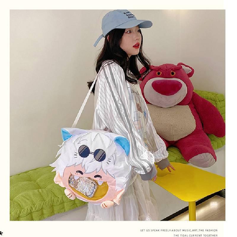 Anime Satoru Gojo Plush Backpack Single Shoulder Crossbody Bag Gift Cartoon