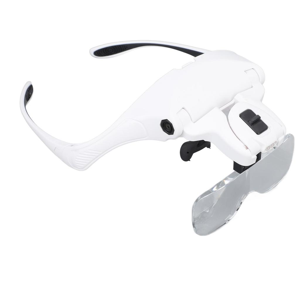 Magnifying Glasses for Eyelash Extensions with 2 LED Light Headband Salon Magnifying 5 Magnification Lens Lash