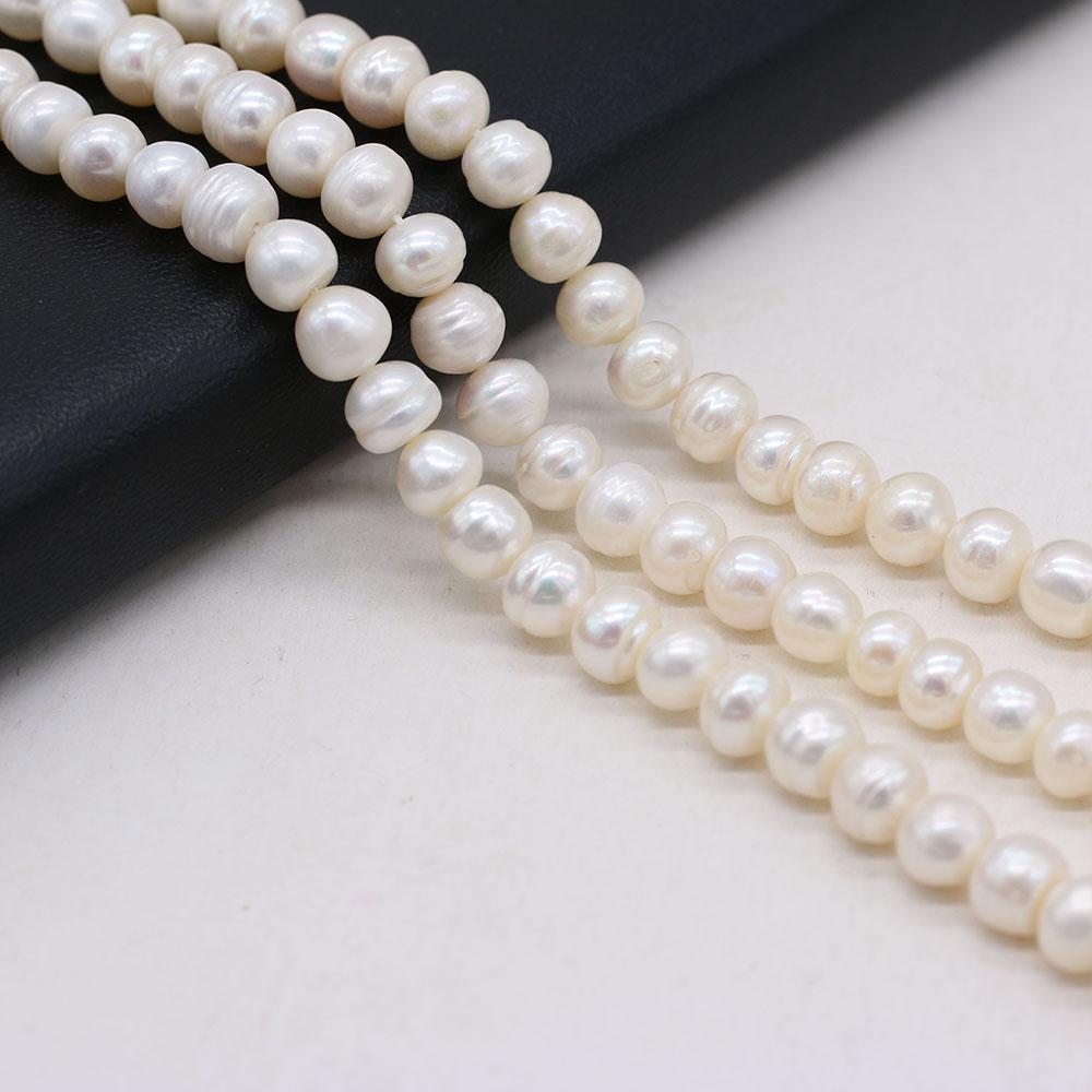 1String, Natural Freshwater Pearls, Rondelle Pearl Beads, 8–9 Mm, for DIY Necklace Bracelet, Jewelry Making, Birthday Party Crafts, 36cm