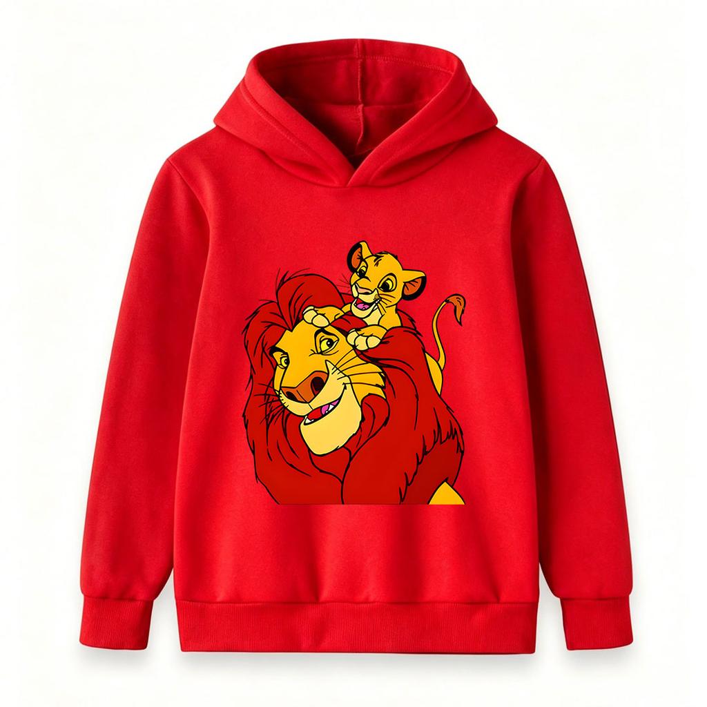 Kids Boys Girls Hooded Sweatshirt, Cute Father Son Lion Print Pullover Hoodie, Casual Long Sleeve Soft Warm Tops for Children Daily Wear