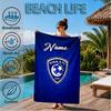 Custom Name SF Hilal Emblem Beach Towel Microfiber Beach Towel, Lightweight and Quick-Dry, for Summer Travel, Swimming Pool Gift
