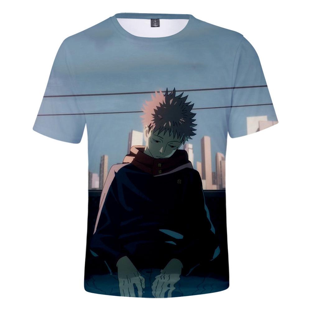 Jujutsu Kaisen Gojo Satoru T-Shirt for Anime Fans, Stylish Cartoon Tops, Comfortable Polyester Fabric, Casual Daily Wear Streetwear Clothes