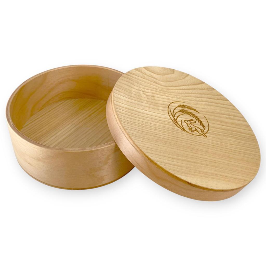 Natural Wood Handmade Rice Microwave and Dishwasher Made In Japan 700ml J-kitchens Container, Safe, (Moon Rabbit)