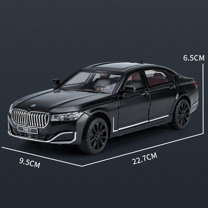 1/24 BMW 760 THE7 Limousine Alloy Miniature Car Diecast Metal Scale Car Model Sound and Light Collection Children Toy Vehicles Gifts