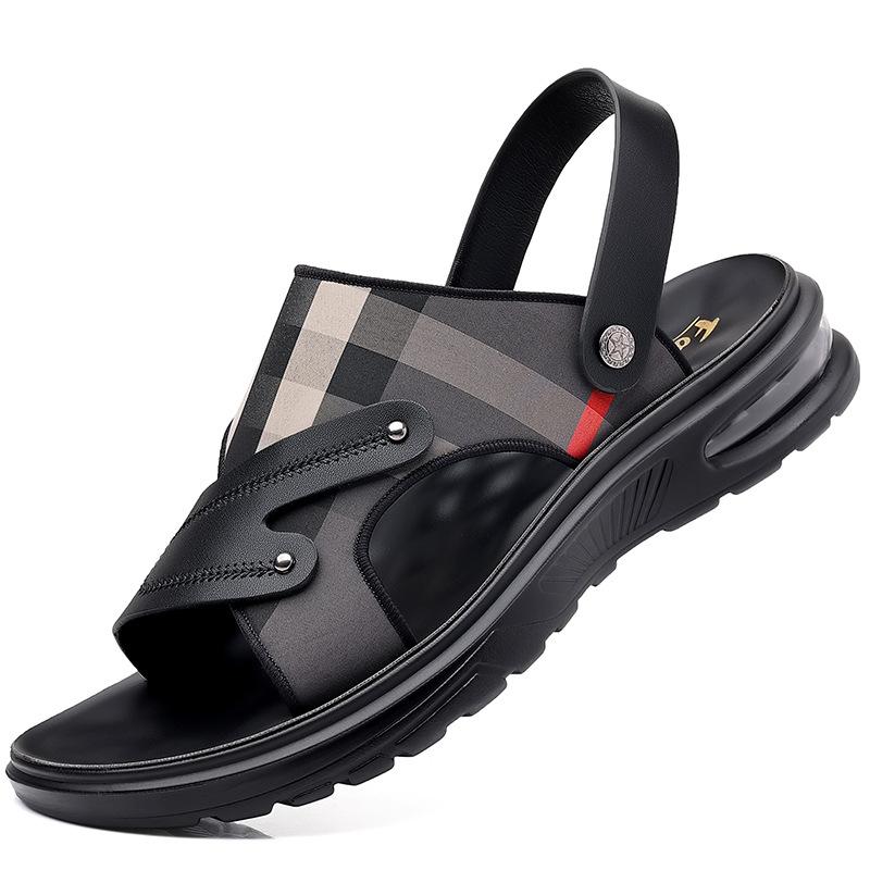 Fashion Summer Men's Sandals Luxury Cowhide Sandal Outdoor Casual Sport Sandals for Men Non Slip Beach Shoes Big Size47 Sandalias Hombre