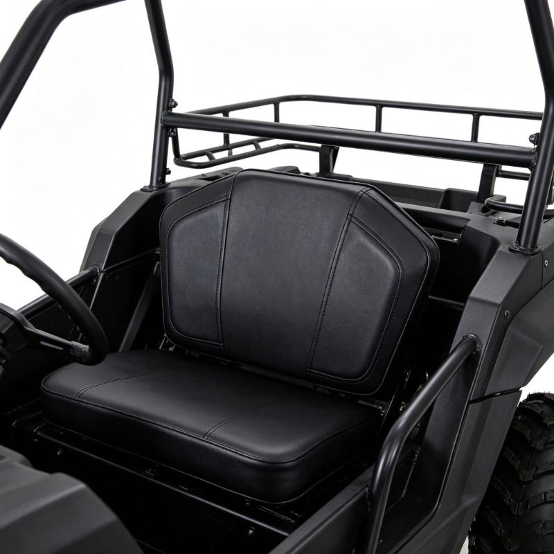 Rear Seat Backrest Cushion High Density for ATV, Black Passenger Support Pad with Padded Foam Feel, Contoured Shape, and Off-Road Riding Comfort