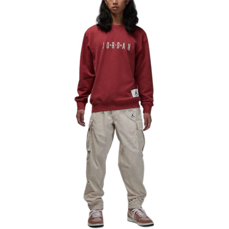 Jordan Jahr des Drachen CNY Serie Logo Fleece Sport Crew Neck Sweatshirt Herren Oberteile Zederrot FZ6437-617