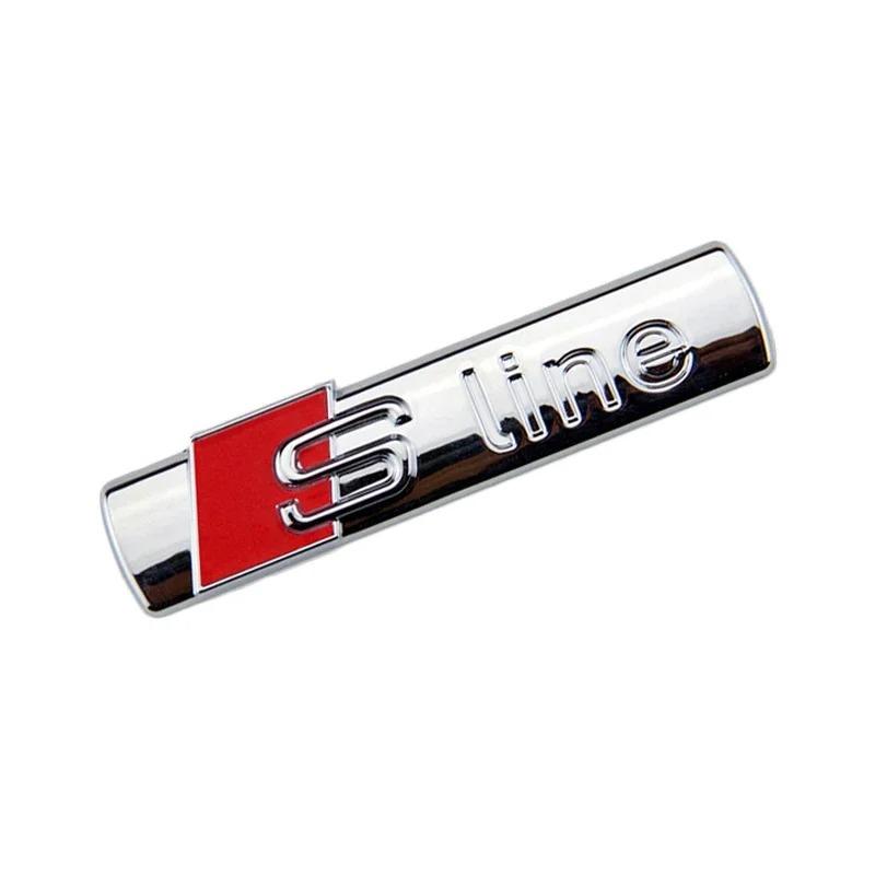 S-Line Car Stickers Metal Badge Auto Fuel Tank Trunk Decals For S Line A3 Q5 A1 TT R8 Q3 A8 A4 A5 A6 Q6 S3 Q2 S1